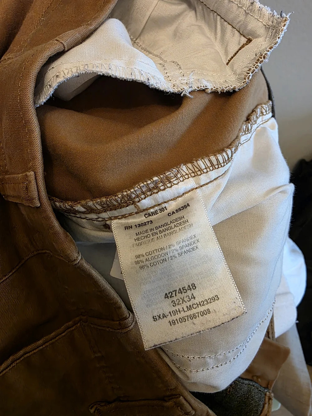Men's Straight-Leg Cotton Pants in Brown
